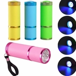 Mini Gel de cura UV Lamp Portabilidade prego bateria Secador lanterna LED moeda Detector AAA