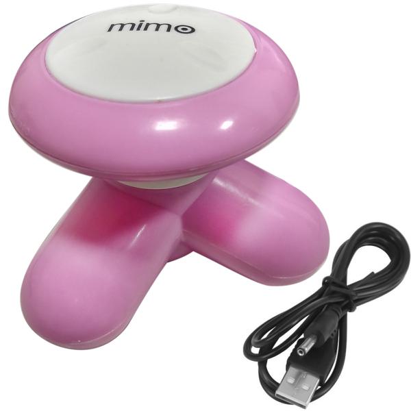 Mini Massageador Mimo Massager XY3199 Portátil USB Pilha Rosa