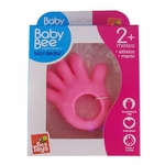 3 Mini Mordedor Formato Mão Rosa Perfeito Para Bebês Pequeno