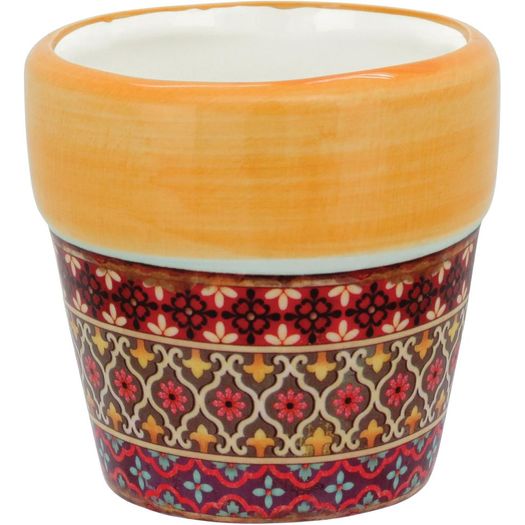 Mini Vaso 5cm Cerâmica Borda Amarela 311413256 Gs Internacional