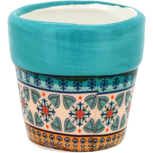 Mini Vaso 5cm Cerâmica Borda Azul Pisc 311413258 Gs Internacional