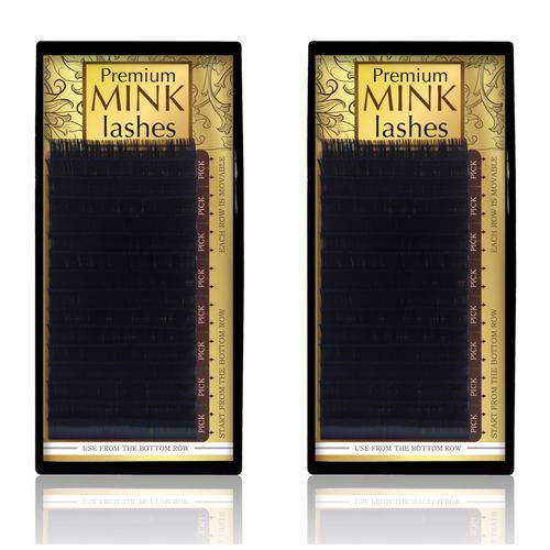 2 Mink Premium Cilios Seda Fio a Fio Alongamento - 16 Linhas
