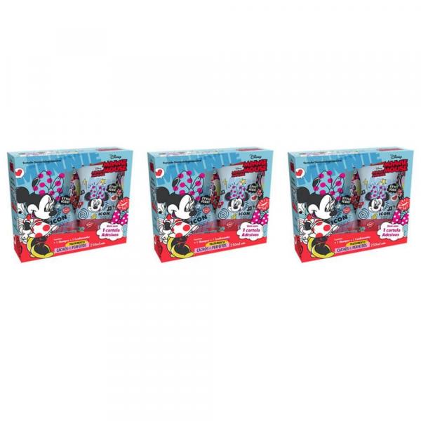 Minnie Mouse Kit Cachos Perfeitos Shampoo + Condicionador 250ml (Kit C/03)