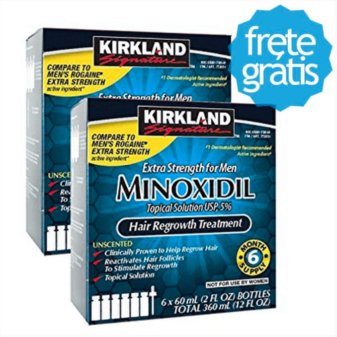 Minoxidil 5% Kirkland - Tratamento para 1 Ano (12 Meses) - Pronta Entr...