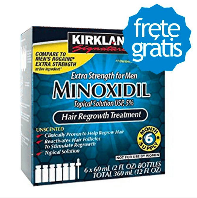 Minoxidil 5% Kirkland - Tratamento para 6 Meses - Pronta Entrega - Fre...