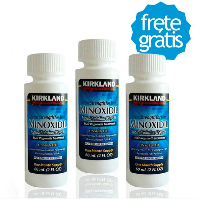 Minoxidil 5% Kirkland - Tratamento para 3 Meses - Pronta Entrega - Fre...