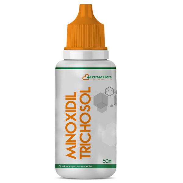 Minoxidil Trichosol P/ Cabelo e Barba 60ml (Em Gotas Sem Álcool) - Extrato Flora