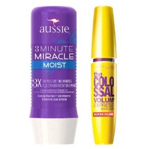 3 Minute Miracle Moist Aussie + The Colossal Volum` Express Super Filme Maybelline Kit