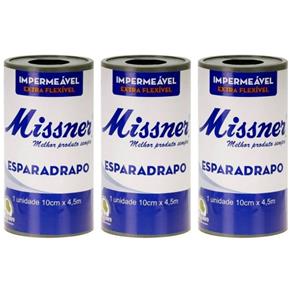 Missner Esparadrapo Impermeável 10cmx4,5m - Kit com 03