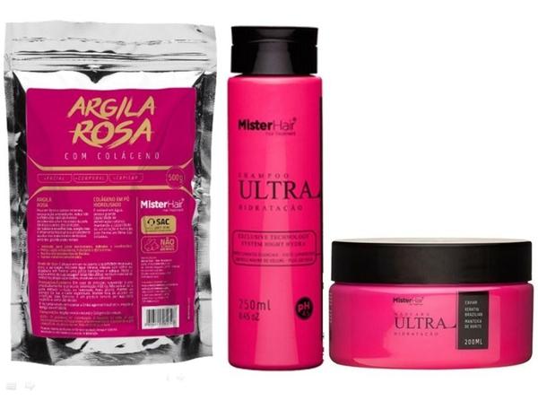Mister Hair Ultra Hidratação Sh.+ Máscara + Argila Rosa