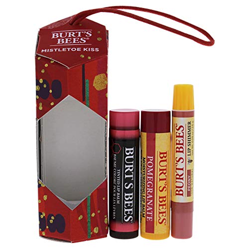 Mistletoe Kiss Kit By Burts Bees For Unisex - 3 Pc Kit 0.15oz Pomegranate Moisturizing Lip Balm