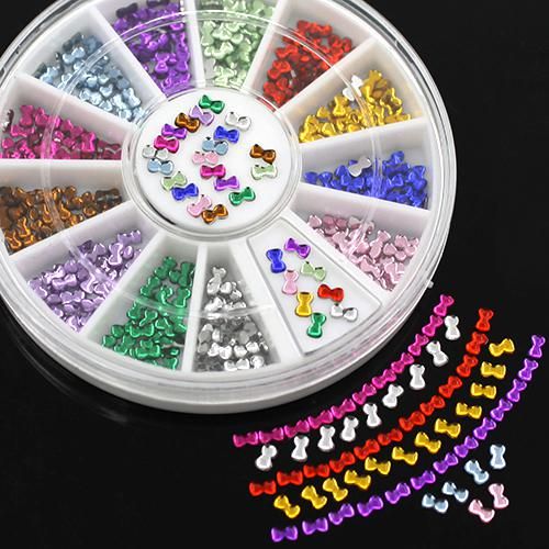 3mm Multicolor 3d Bowknot Nail Art Adesivos Diy Manicure Dicas Decoração Roda