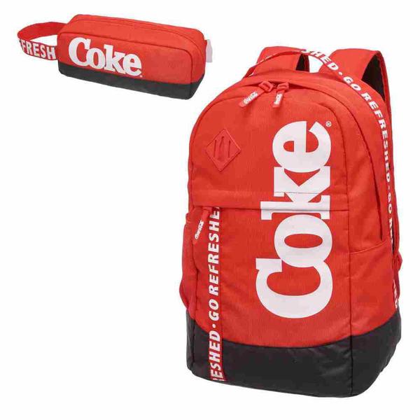 Mochila de Costas Coca Cola Bold Red com Estojo - Coca-cola