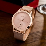 Fashion Alloy Belt Watch Unisex Minimalist Style Quartz Watch C