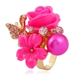 Moda anéis abertos Personalidade anéis de ouro rosa de cristal Joint Knuckle unhas anel