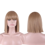 Moda Bobo Peruca Cosplay Medium Rose Net Lace Synthetisch Hiar Wig