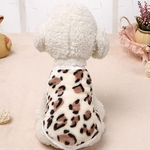 Moda Cat Dog Pet vilosidades roupa do inverno Leopard Pet Vest Vestu¨¢rio