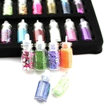 Moda de Nova 48pcs Multicolor Acrílico Nail Nail Art Decoração Glitter Rhinestones pérola Adesivos