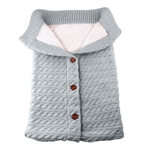 Moda Engrossar Plush Knitted Warm Infantil Baby Sleeping Bag Stroller Blanket