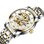 Fashion Hollow Roman Scale With Drill Dial Steel Belt Men's Mechanical Watch