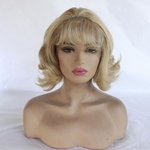 Fashion women's short curly synthetic wigs hair wigs fluffy gold anti-warping wig hairpieces women lace front wigs