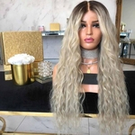 Fashion women's long hair wigs T1B/gray synthetic wigs natural wave curly hair wig hairpiece hairpieces