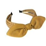 Moda Feminina Atada Arco De Palha Headband Hairband Cabelo Hoop Headwear Acessório