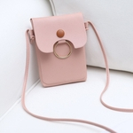 Moda feminina cor s¨®lida Shoulder Bag fresco Multi-Function do telefone m¨®vel Bag