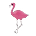 Moda Feminina Esmalte Bonito Flamingo Forma Broche Pin Vestido Cachecol Jóias Presente