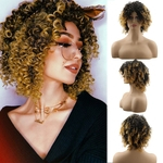 Moda feminina peruca Brown Synthetic Cabelo Comprido Perucas Onda peruca