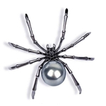 Moda Feminina Rhinestone Faux Pearl Spider Broche Pin Corsage Lapel Jewelry Gift