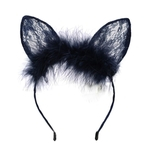 Moda Lace Orelhas De Gato Faux Fur Girls Hair Hoop Headband Party Cosplay Decor