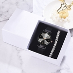 Fashion Luxury Sliver Bracelet Multi-Edge Dial Women's Quartz Watch Gift Set