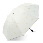 Moda portátil Padrão Pena Triplo Folding Outdoor Pára-sol Umbrella Anti-UV sunproof Parasol Gostar