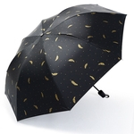 Niceday Moda portátil Padrão Pena Triplo Folding Outdoor Pára-sol Umbrella Anti-UV sunproof Parasol