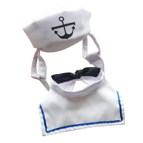 Moda Roupa Pet & Cap Sailor Costume Outfit para Puppy Set cão pequeno do gatinho do gato do animal de estimação