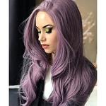 Fashion Purple long curly hair pink big wave synthetic wigs natural wave hair wigpieces women # 039;s wigs