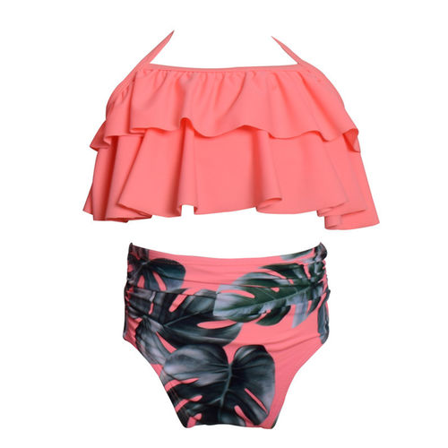Moda Ruffle duas partes Bikini Set bonito Pai-filho Sexy Swimwear
