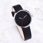 Fashion Simple Casual Without Scale Stereo Dial Leather Belt Ladies Quartz Watch