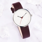 Fashion Simple Casual Without Scale Stereo Dial Leather Belt Ladies Quartz Watch