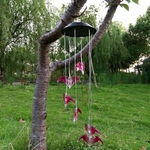 Moda LED Solar Cor Mudar Wind Chimes Bat Pendant Sino Quintal Jardim Home Decor