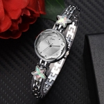 Fashion Temperament Raised Dial Quartz Star Rhinestone Steel Bracelet Watch