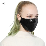 Moda Unisex Lantejoulas Respirável Algodão Anti-poeira Máscara Facial Máscara Protetora