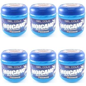 Moicano Gel Cola Azul 500g - Kit com 06