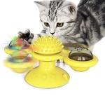 Moinho de vento Cat Toy Interactive Turntable Massage Brush para Pet Kitty Coçar Cócegas