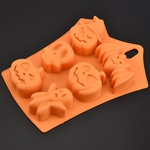 Mold 6 Cavity Silicone para o Halloween DIY Fondant Doce Mold Bolo de Chocolate Ice Cube