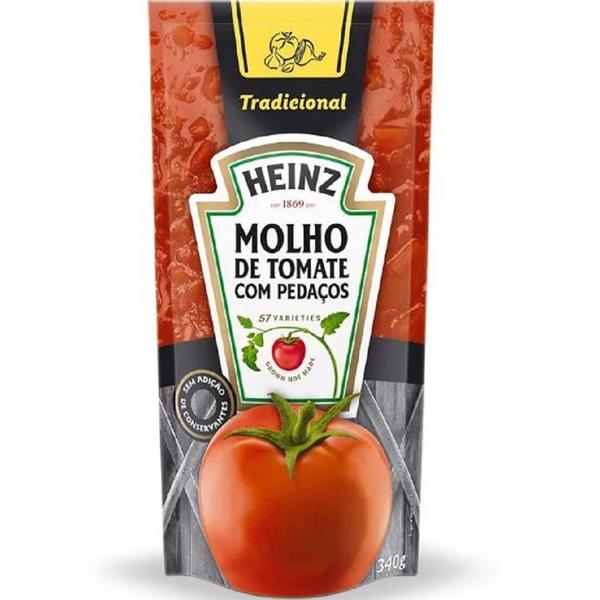 Molho de Tomate Tradicional Sache 340g 1 UN Heinz