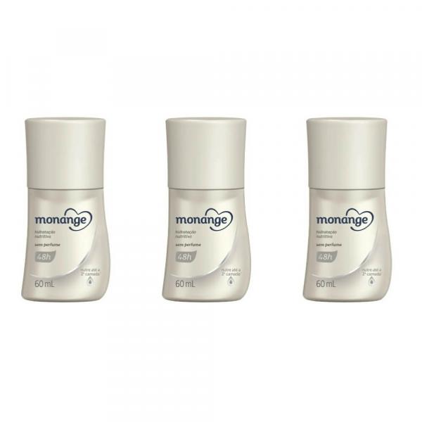 Monange Desodorante Rollon Sensível 60ml (Kit C/03)