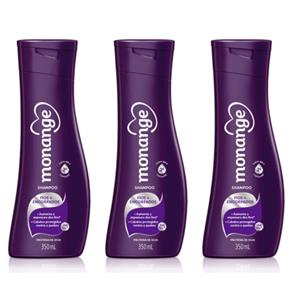 Monange Fios + Encorpados Shampoo 350ml - Kit com 03
