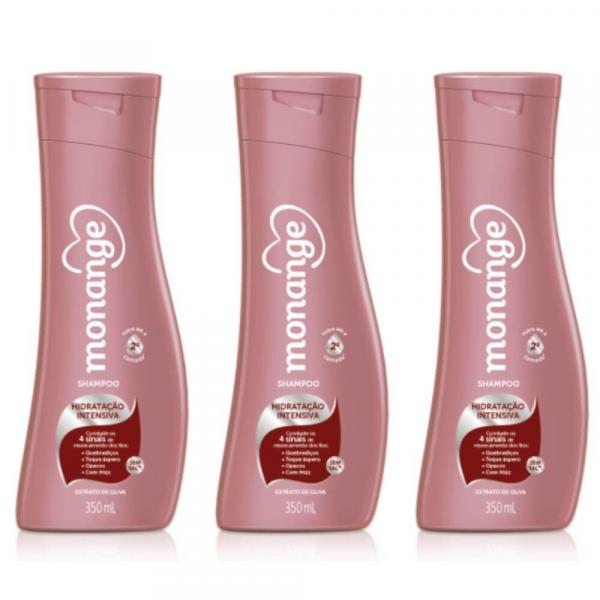 Monange Hidratação Intensiva Shampoo 350ml (Kit C/03)